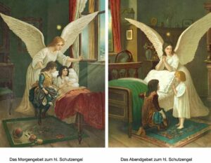 Schutzengelbilder: Morgengebet und Abendgebet zum hl. Schutzengel
