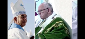 Bergoglio und ein weiterer Konzilsgeistlicher mit dem BoyLover-Logo