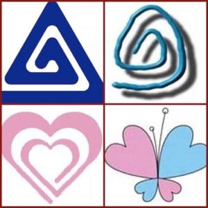 Vier verschiedene Symbole als Erkennungszeichen für Pädophie undPäderasten