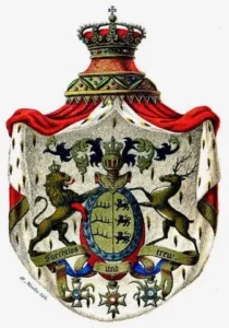 Wappen des Königreichs Württemberg. das Motto: Furchtlos und treu