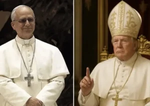 Robert Prevost als Konzilspapst und Donald Trump als Fake-Papst