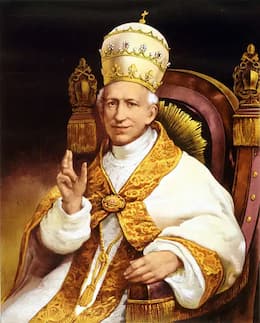 Papst Leo XIII. mit dem katholischen Segensgruß