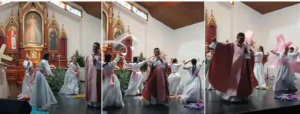 Tanzender Priester in Bogotá: die Messen der Konzilskirche immer mehr Broadway-Shows